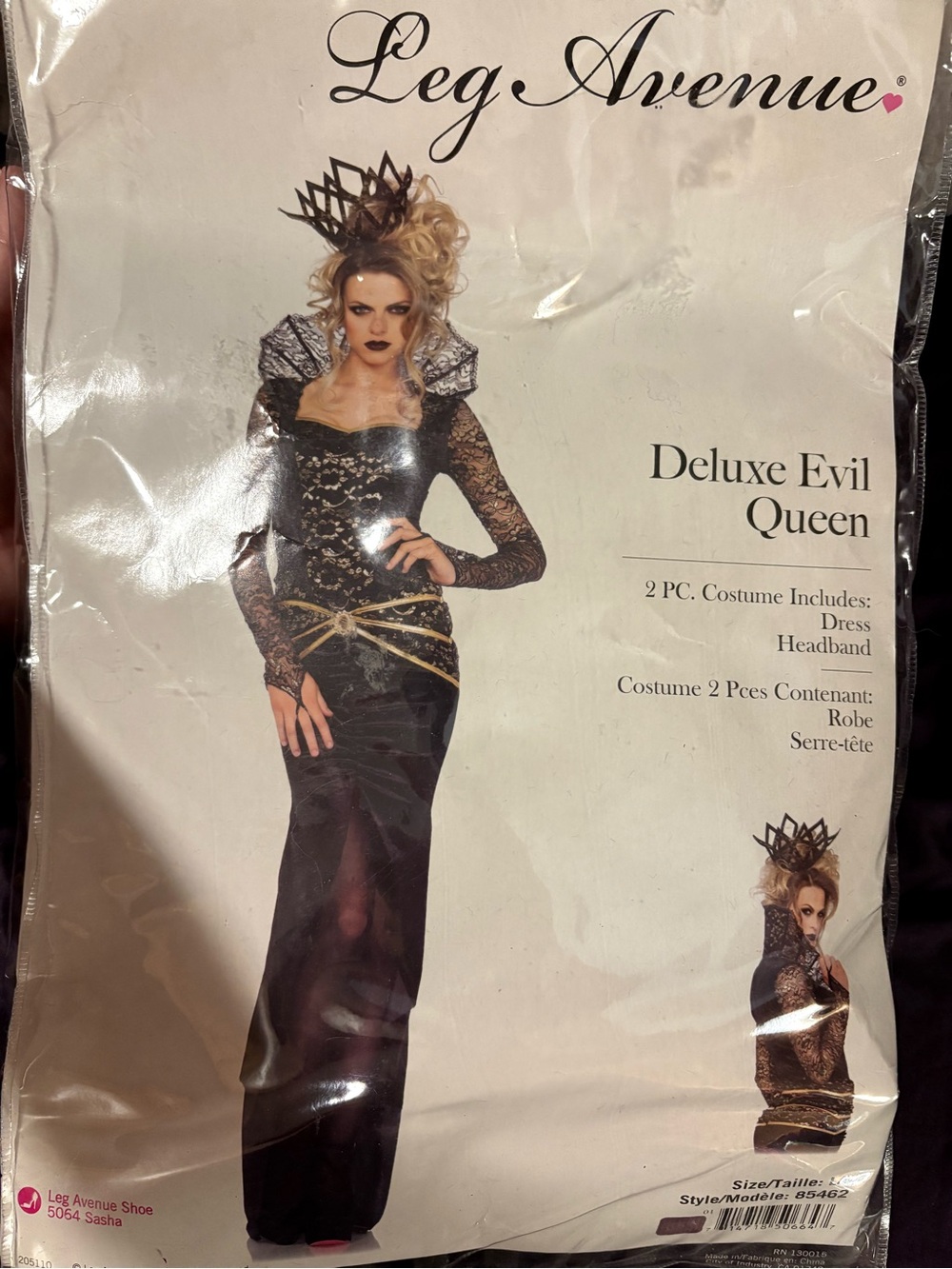 Leg Avenue Deluxe Evil Queen Costume in Black and Gold